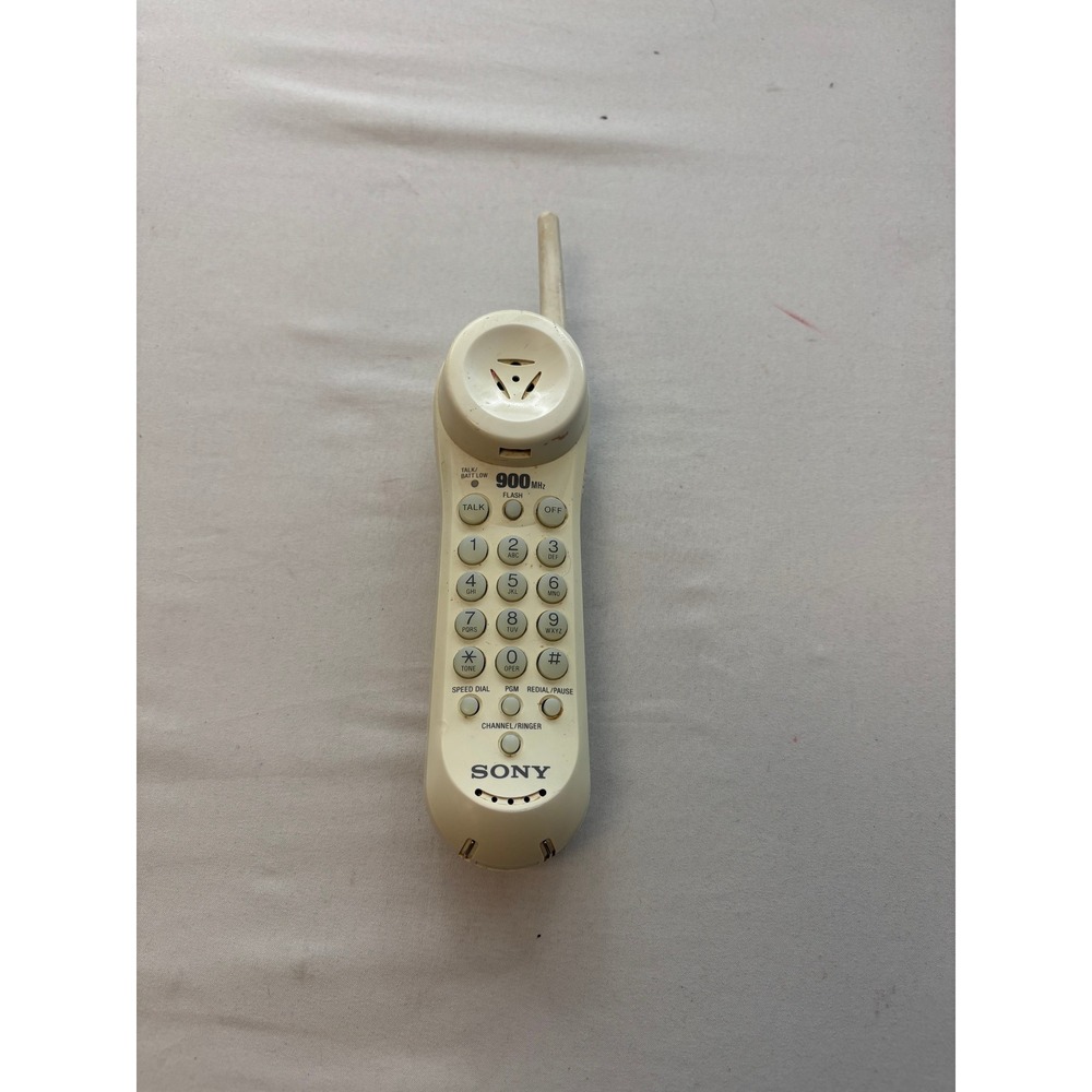 Sony 900MHz Cordless Telephone Handset Vintage Cream Untested For Parts